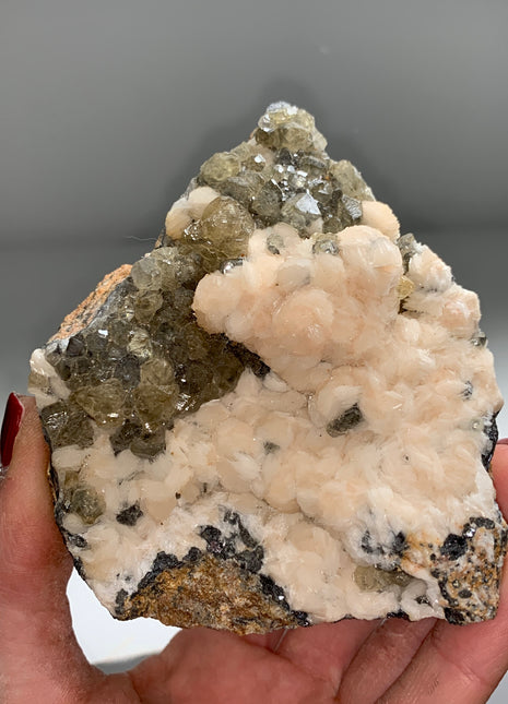 Pink Barite Flowers with Cerussite