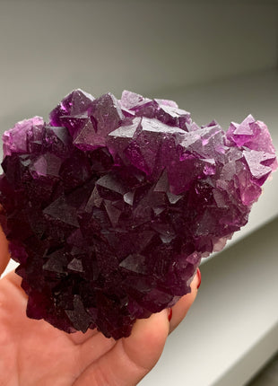 Reddish Purple Octahedral Fluorite # PM068