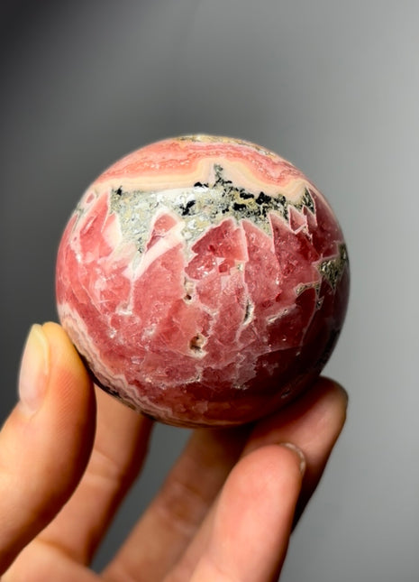 Pink Rhodocrosite Sphere from Argentina