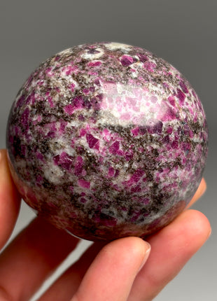 Rare ! Ruby with Biotite and Quartz Sphere