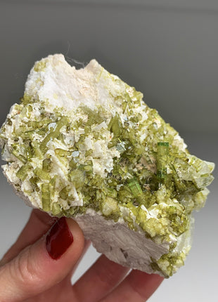 Wow ! Green Tourmaline Crystals Cluster