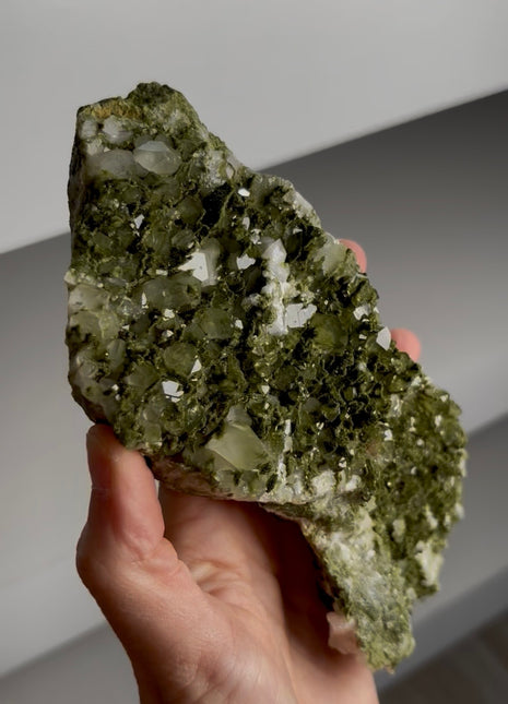 High Grade Forest Green Epidote with Quartz