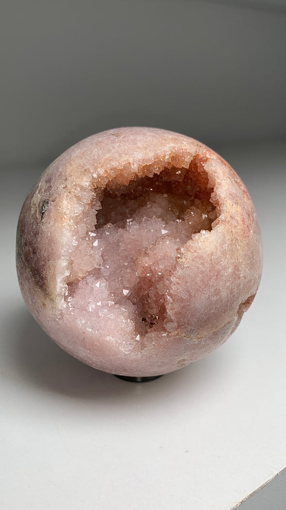 Pink Amethyst 77 mm Geode Sphere - From Brazil