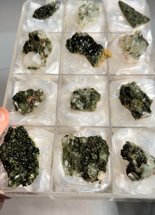 12 Pieces ! High Grade Forest Epidote with Quartz Lot