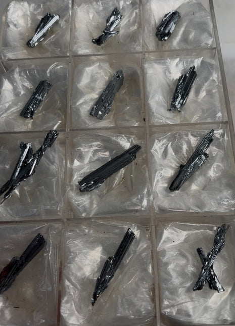 12 Pieces ! Silvery Stibnite Specimens Lot