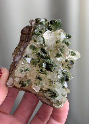 Forest Epidote with Quartz  🌲