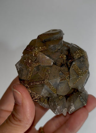 Mercedes Calcite with Pyrite Terminations Collection # 809