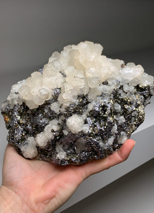 Incredible ! Calcite with Silvery Galena and Pyrite - Trepca mine Kosovo