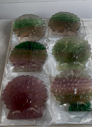6 Pieces ! Rainbow Fluorite Peacock Lot