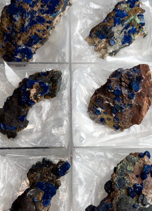 Rare Blueberry Azurite - 6 Piece Lot !