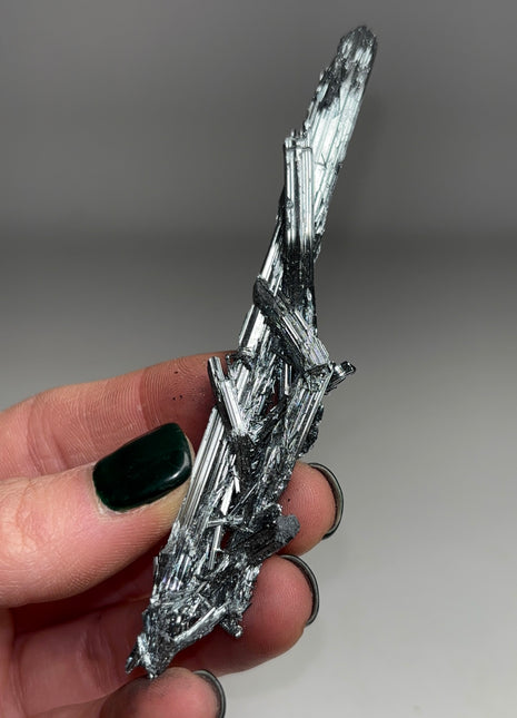 Silvery Stibnite from Wuning mine, China