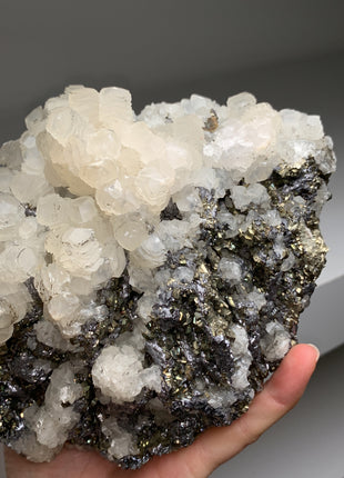 Incredible ! Calcite with Silvery Galena and Pyrite - Trepca mine Kosovo