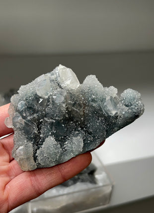6 Pieces ! Druzy Blue Chalcedony with Apophyllite Lot