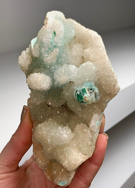 Uncommon ! Bubbly Quartz with Chrysocolla - From Congo