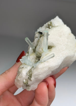 Blue Aquamarine with Albite