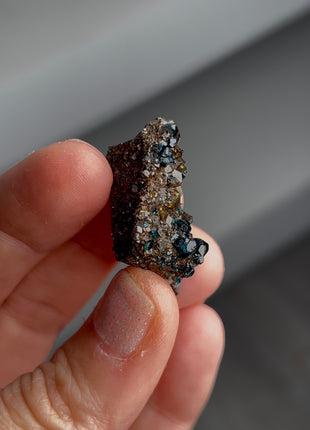 Blue Lazulite with Siderite from Rapid Creek, Canada