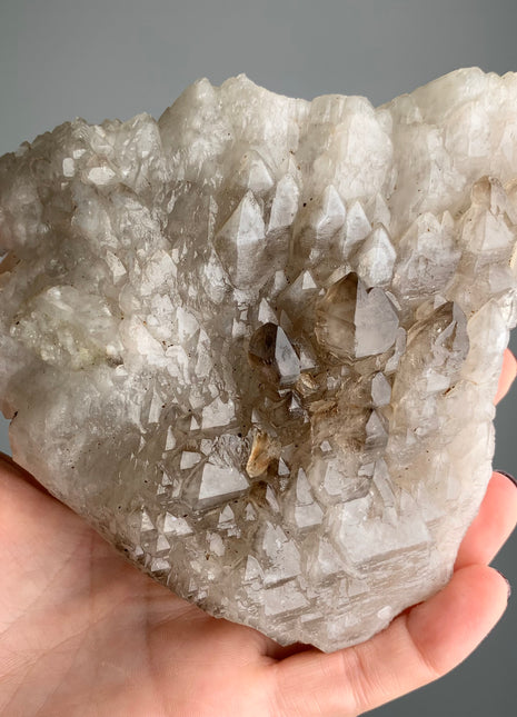 Elestial Smoky Quartz with White Quartz - From Namibia