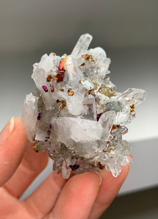 Chalcopyrite with Calcite and Quartz - From Baisha Copper mine