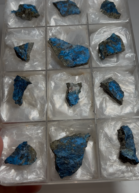 12 Pieces ! Blue Aerinite Specimens Lot from Spain