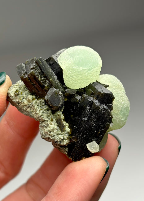 New ! Green Prehnite with Epidote - From Mali