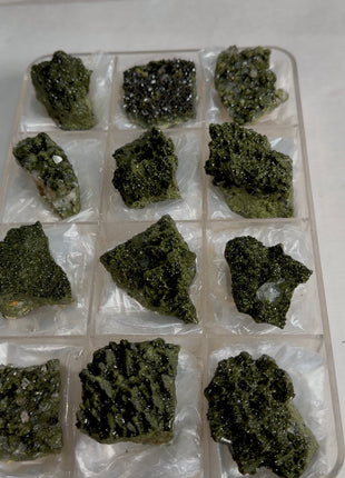 12 Pieces ! High Grade Forest Epidote with Quartz Lot