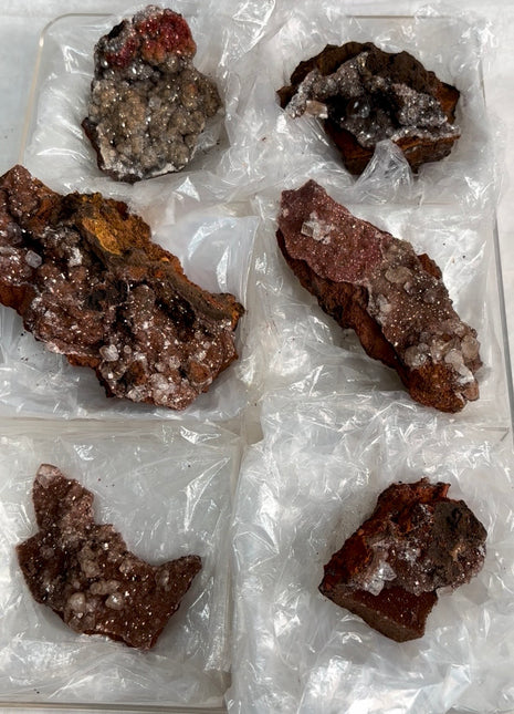 6 Pieces ! Diamond Calcite Specimens Lot