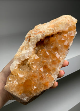 Vivid Orange Hematoid Quartz Geode from Zambia # PM076