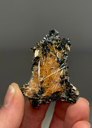 Golden Rutile with Metallic Hematite