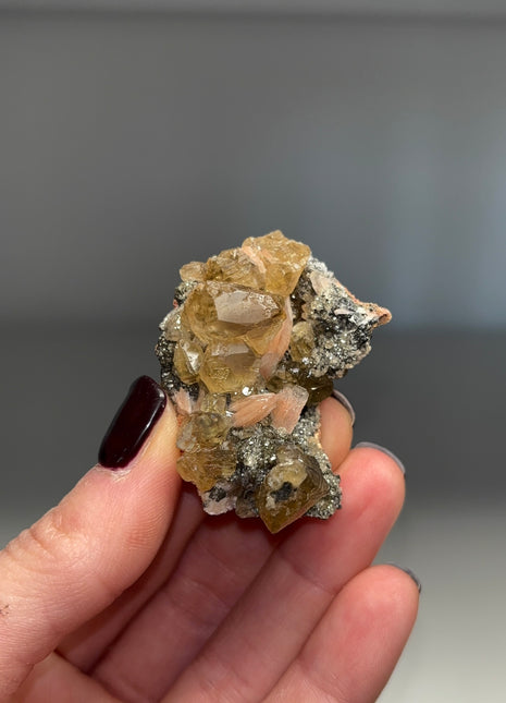 Cerussite with Pink Barite Flowers