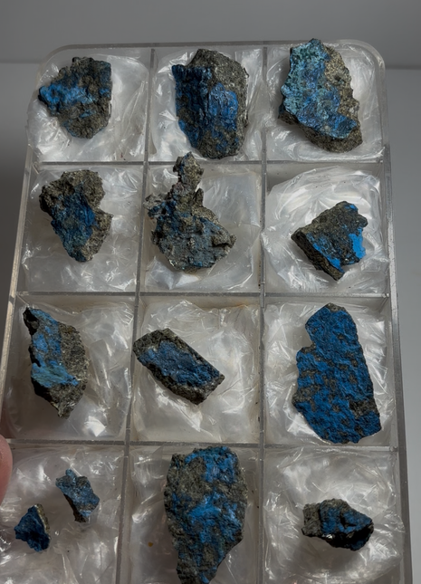 12 Pieces ! Blue Aerinite Specimens Lot from Spain