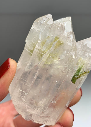 Elestial Quartz with Green Tourmaline