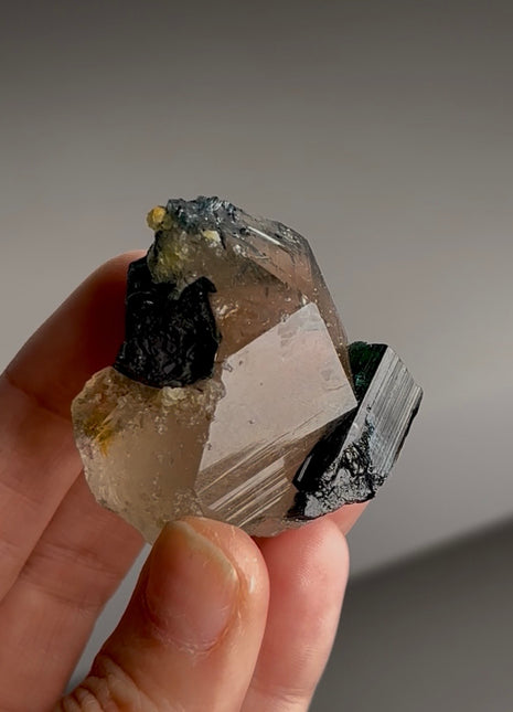 Citrine with Blue Green Tourmaline from Cruzerio, Brazil