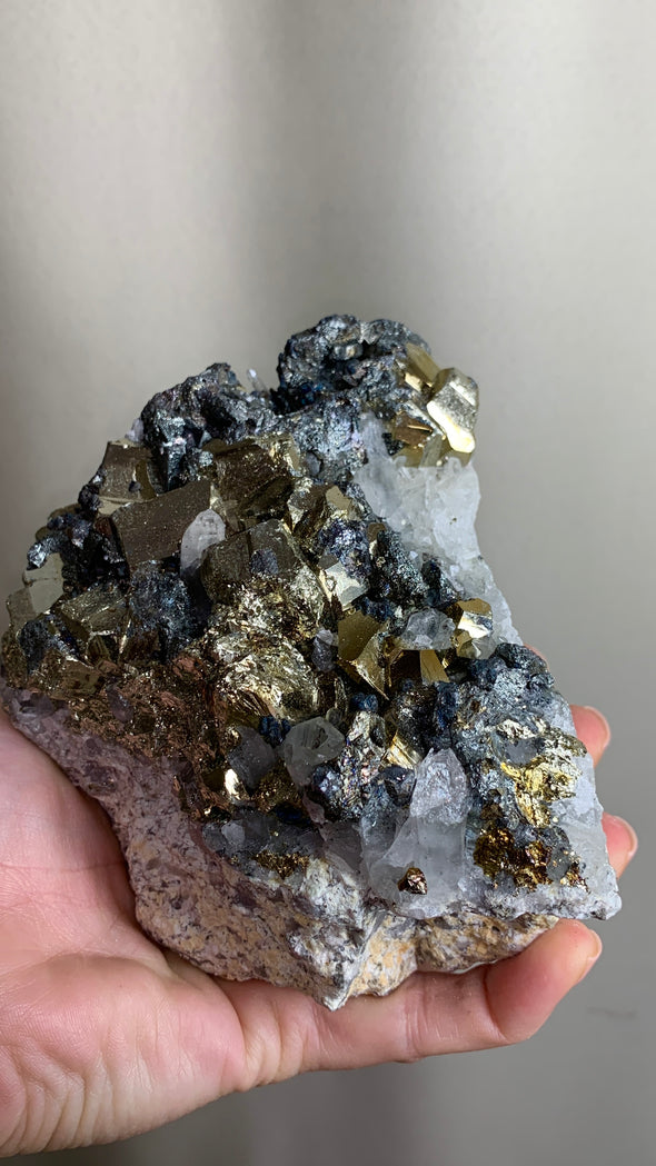 Pyrite with Galena, Quartz - From Indonesia