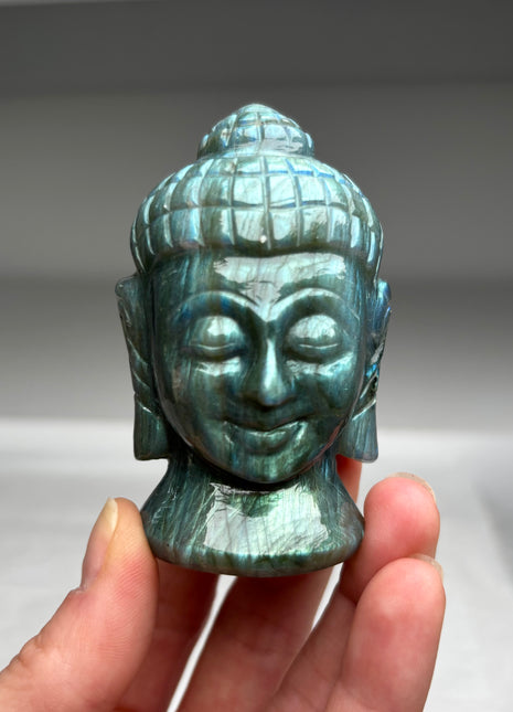 High Grade Labradorite Buddha Carving