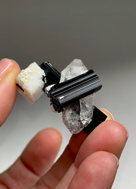 Black Tourmaline with Quartz and Feldspar