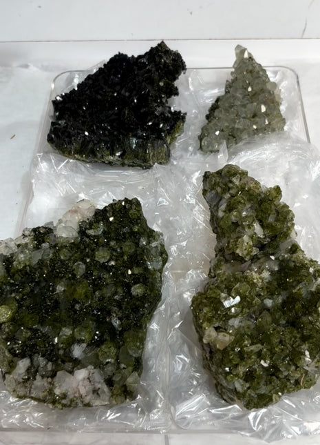 4 Pieces ! High Grade Green Epidote with Quartz Lot