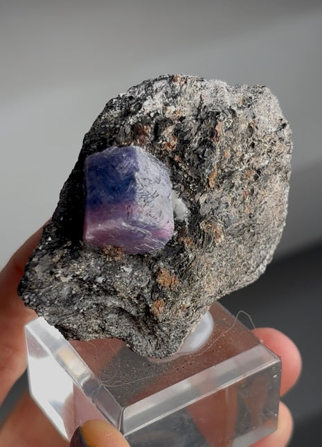 Blue Purple Sapphire with Biotite from Madagascar PM1552