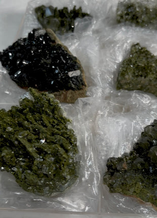 6 Pieces ! High Grade Forest Epidote with Quartz Lot