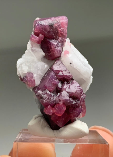 Hot Pink Spinel with White Calcite - From Mahenge, Tanzania