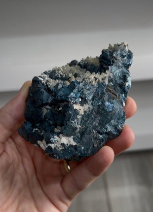 Metallic Blue Sphalerite with Quartz Specimen
