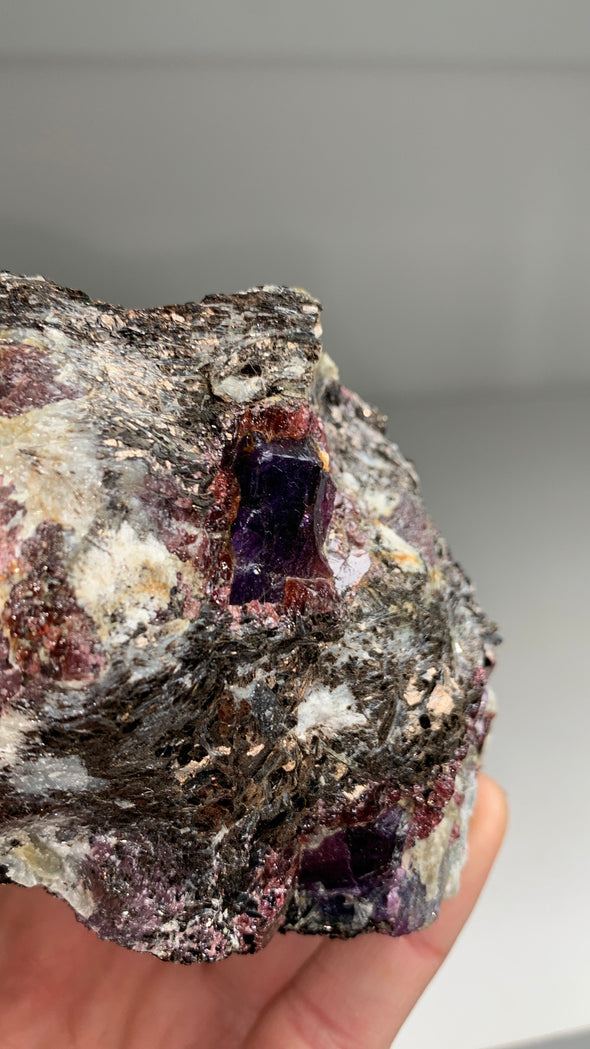 Rare Purple Sapphire and Red Garnet with Biotite - From Madagascar