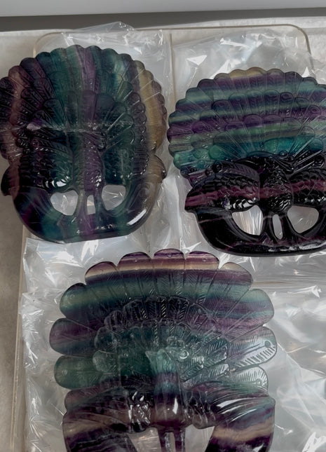 3 Pieces ! Rainbow Fluorite Peacock Lot (Large Size)
