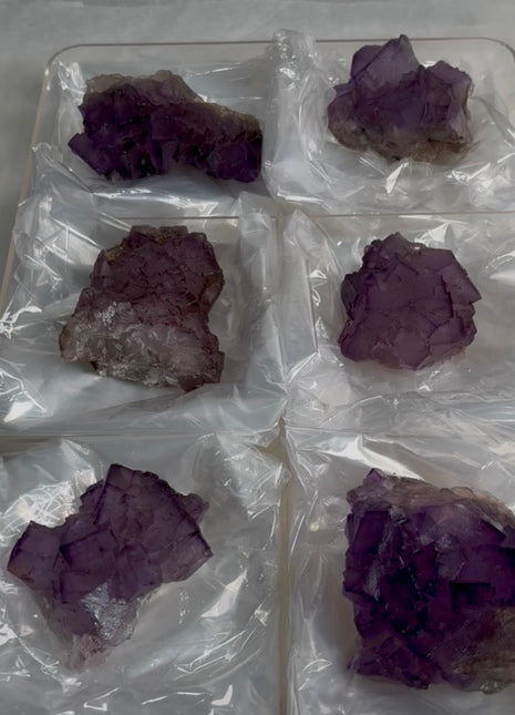 New find ! Pink and Purple Fluorite lot from Turkey, 6 Pieces !