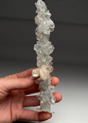 Wow ! Apophyllite with Pink Stilbite Stalactite