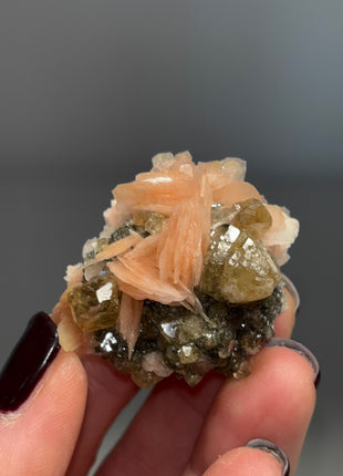 Cerussite with Pink Barite Flowers