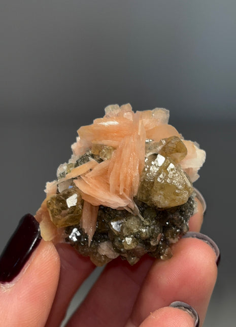 Cerussite with Pink Barite Flowers