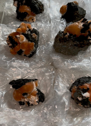 6 Pieces ! Orange Thomsonite with Mesolite Lot