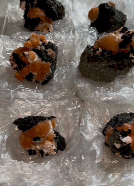 6 Pieces ! Orange Thomsonite with Mesolite Lot