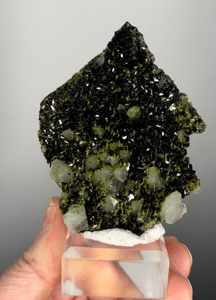 Forest Green Epidote with Quartz
