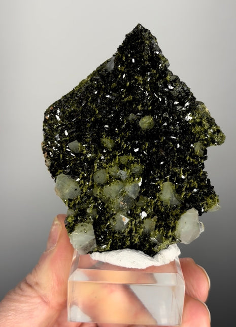 Forest Green Epidote with Quartz
